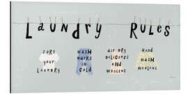 Alumiinitaulu Laundry Rules I (English) - Sue Schlabach