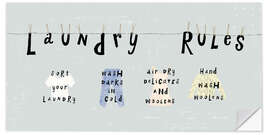 Wall sticker Laundry Rules I (English) - Sue Schlabach