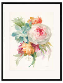 Gerahmter Kunstdruck Garten Blumenstrauß I