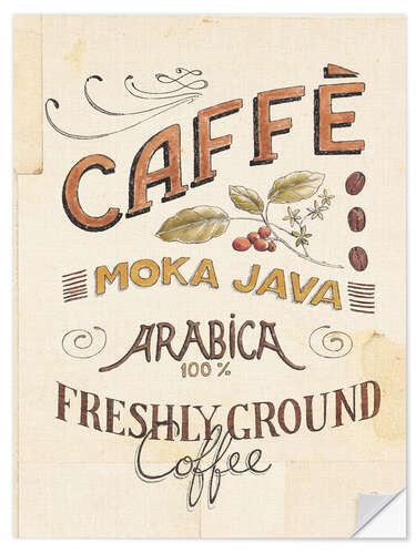 Selvklebende plakat Authentic Coffee VII