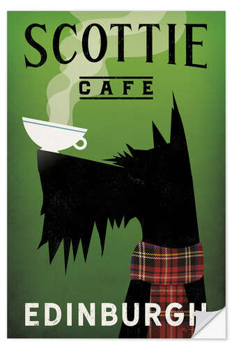 Selvklæbende plakat Scottie Cafe