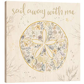 Wood print Seaside Blossoms IV Neutral