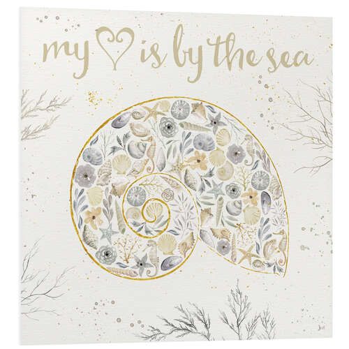 Foam board print Seaside Blossoms III Neutral