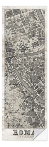 Selvklebende plakat Vintage Roma Map Panel