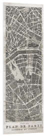 Foam board print Vintage map of Paris