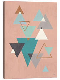 Stampa su tela Abstract Geo II Pink