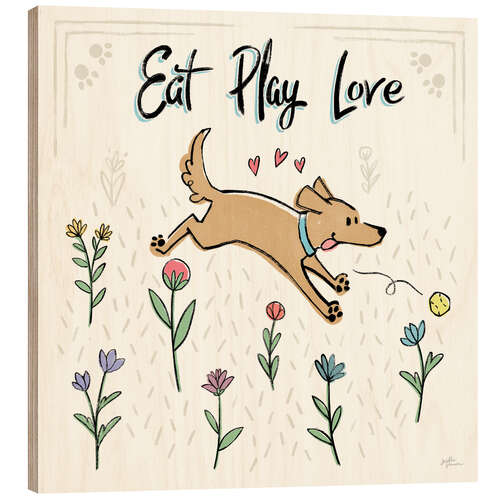 Tableau en bois Eat play love