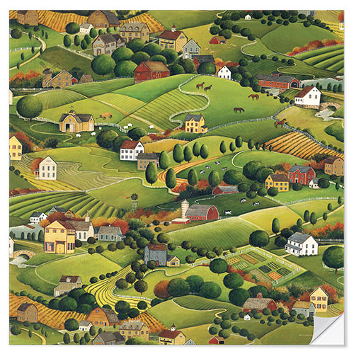 Wall sticker Enchanting village landscape