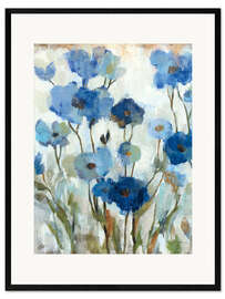 Gerahmter Kunstdruck Abstracted Floral in Blue II