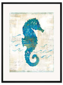 Gerahmter Kunstdruck Seepferdchen und Wellen III
