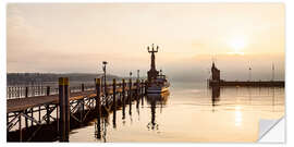 Självhäftande poster Morning mood in Constance on Lake Constance