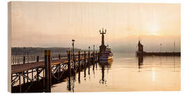 Hout print Morning mood in Constance on Lake Constance