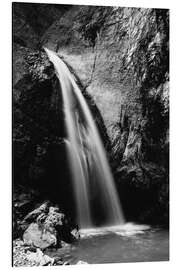 Magnettafel Schwarzweiss-Bild von Chessiloch-Wasserfall, Entlebuch, die Schweiz