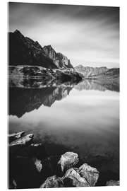 Acrylic print Long exposure of mountains at Trüebsee mountain lake above Engelberg, Switzerland