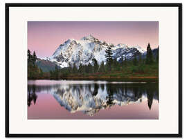 Gerahmter Kunstdruck Berg Shukan Reflexion II