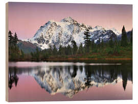 Obraz na drewnie Mount Shukan Reflection II