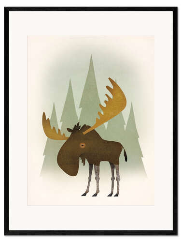 Framed art print Forest moose