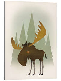 Magnettafel Elch unter Bäumen