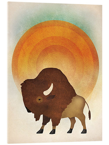 Acrylic print Blazing sun bison