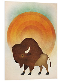 Foam board print Blazing sun bison