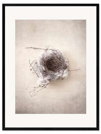 Inramat konsttryck Bird's nest III