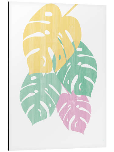 Quadro em alumínio Monstera III Bright on White