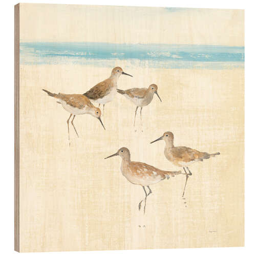 Wood print Sandpipers Square I