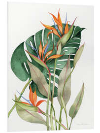 Foam board print Botanical: Birds of paradise