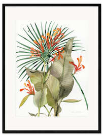 Plakat artystyczny premium w ramie Botanical Flame Lilies