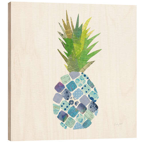 Tableau en bois Ananas tropical amusant II