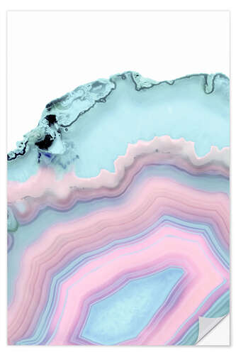 Adesivo murale Light Blue and Blush Agate