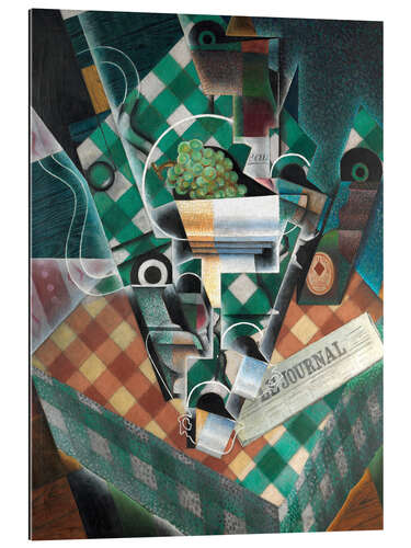 Stampa su plexi-alluminio Still Life with Checked Tablecloth