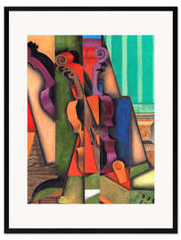 Gerahmter Kunstdruck Violine und Gitarre
