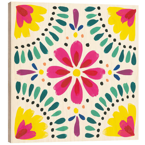 Wood print Flower Fiesta X