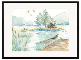 Plakat artystyczny premium w ramie Lakehouse II