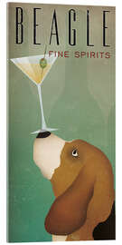 Tableau en verre acrylique  Beagle et martini - Ryan Fowler