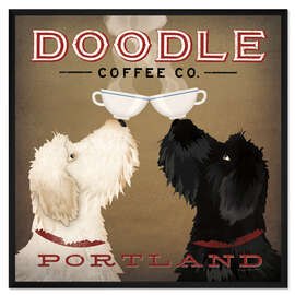 Gerahmter Kunstdruck Doodle Kaffee IV