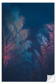 Selvklebende plakat Abstract Fern