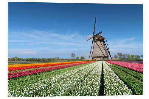 Hartschaumbild Blumen und Windmühle