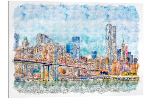 Galleriprint New York skyline with Brooklyn Bridge