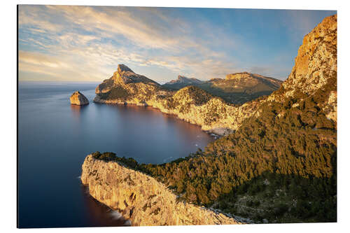 Tableau en aluminium Soleil du soir au Cap de Formentor, Majorque