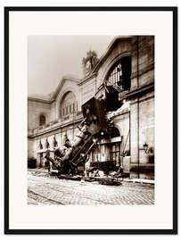 Gerahmter Kunstdruck Zugunglück an der Montparnasse Station in Paris