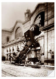 Muursticker Train accident at the Montparnasse station, Paris