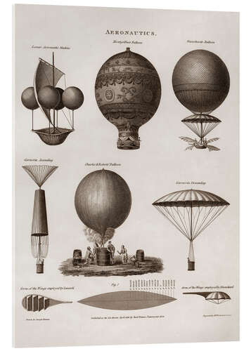 Akrylglastavla Illustration av First Hot Air Balloon Designs