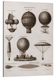 Magnettafel Illustration erster Heißluftbalon-Entwürfe