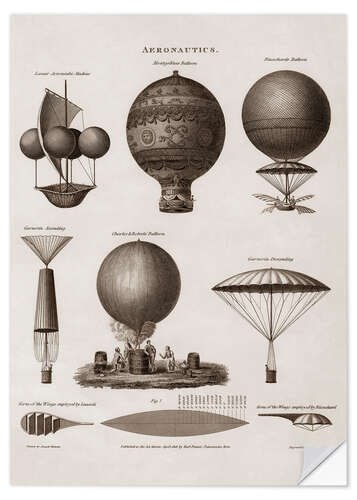 Vinilo para la pared Illustration of early hot air balloon designs