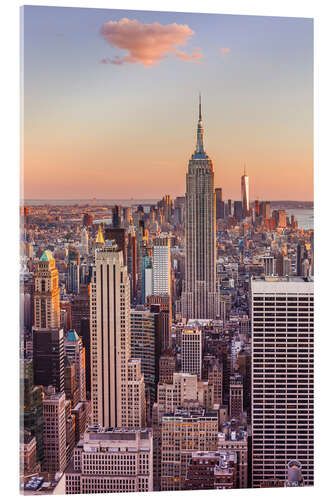 Quadro em acrílico Manhattan skyline, Empire State Building, sunset