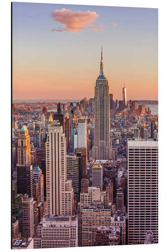 Aluminiumsbilde Manhattan skyline, Empire State Building, sunset