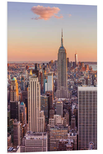 PVC-tavla Manhattan skyline, Empire State Building, sunset