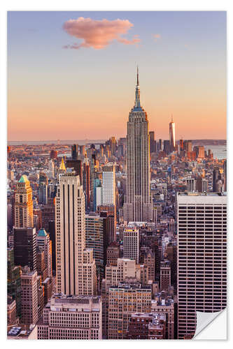 Wall sticker Manhattan skyline, Empire State Building, sunset